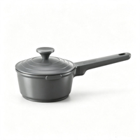 Ensemble de casseroles classiques en aluminium avec couvercle en aluminium, légères, antiadhésives, comprenant une casserole, une poêle et une casserole à sauce, compatibles lave-vaisselle, four et induction