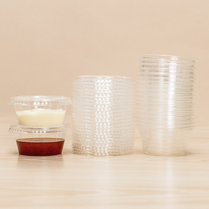 Cups Jello Shot Cup Disposable Ketchup Cups Set Of 250ml Sauce Pot Container Jello Shot Cup Slime Storage With Lid
