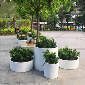 Stainless Steel Combined Outdoor Planter Box Large Round Flower <strong>Trough</strong> <strong>for</strong> Sales Office Municipal <strong>Garden</strong> Custom <strong>Planting</strong> Box - Product Image 5