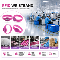 Pulsera RFID de Silicona con Logotipo Personalizado, Pulsera RFID de Silicona Impermeable de 13.56MHz F08 para Control de Acceso, Pagos sin Efectivo y Eventos