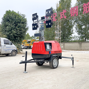 Heavy Duty 5700W Remolque Altura de elevación con control remoto 4M-9M Operación de alivio de desastres Torre de iluminación Generador diesel ligero - Product Image 1