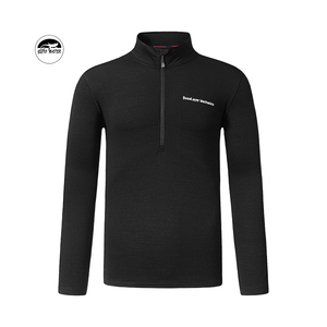 100% vestiti caldi di lana Merino bassi MOQ GECKO MASTER Heather Grey da uomo con <span class=keywords><strong>mezza</strong></span> Zip a maniche lunghe da uomo - Product Image 4