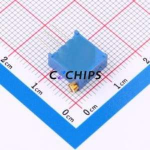 Resistencia Ajustable/Potenciómetro 3296X-102, Componente de Orificio Pasante (THT)-3P, 9.5x4.8mm, Resistencia de 1kOhm, 10%, 500mW, 250ppm ℃ - Product Image 2