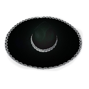 Chapeau de fête unisexe pour adulte en feutre 100% coton à bord argenté et large, accessoire de performance pour costume mexicain du Jour des Morts, toutes saisons, en stock - Product Image 2