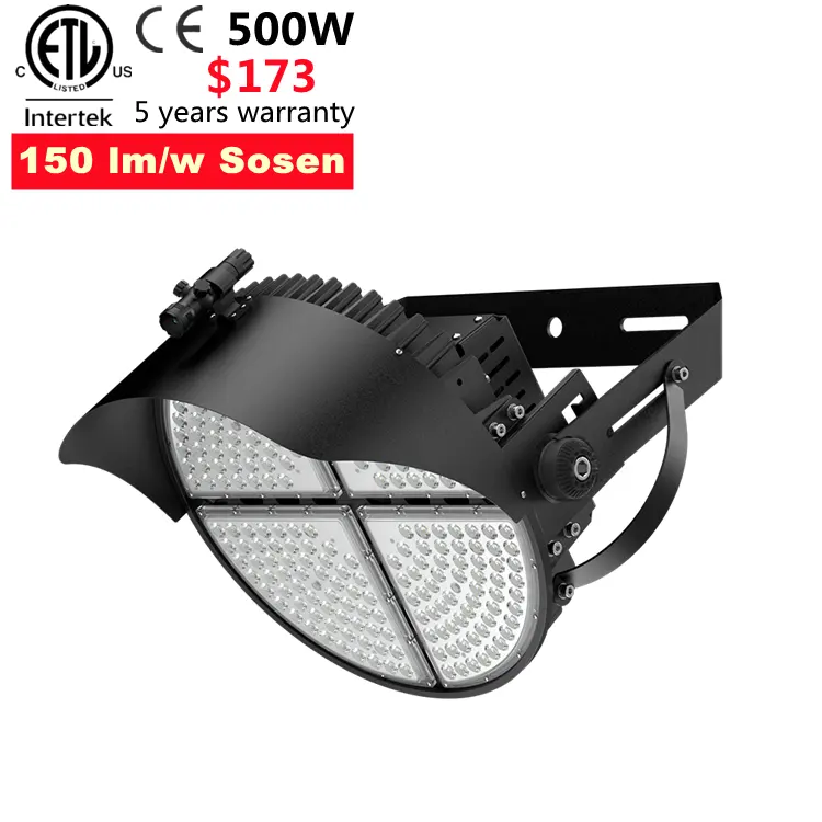 Genergylighting Venta de fábrica 400W 600W 500W luces LED estadio ETL DLC 5,1 0-10V Luz de arena deportiva exterior regulable con sombrero