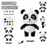 Peluches personnalisées en gros, poupées douces en forme de panda, cadeaux personnalisés de marque, jouets Kpop, porte-clés en peluche personnalisés