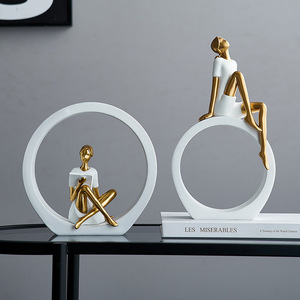 Abstract Resin Figurine Modern Minimalist Light-luxury Home Decor for Living Room <b>TV</b> Cabinet Wine Cabinet Office - Product Image 2