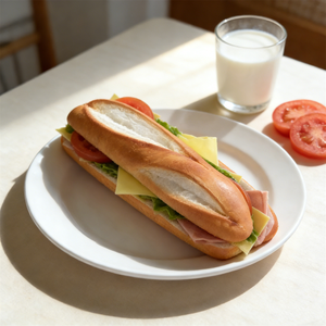 Cute Plastic Faux Food Sandwich Toast Bread French Baguette Croissant Cheese Slice Mozzarella Eco-Friendly Breakfast Lunch - Product Image 1