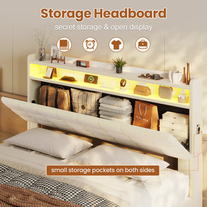 Đèn LED USB Kainice cho khung giường nền nâng thủy lực cỡ Queen bọc da thông minh có ngăn chứa đồ - Product Image 3