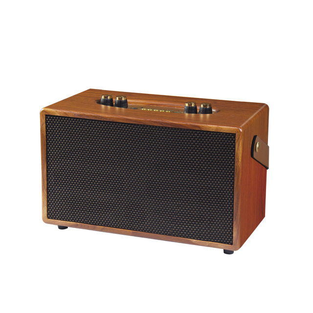New Retro Speaker Wooden Leather Portable Stereo Home and Outdoor Subwoofer Speaker Wireless Karaoke Speaker