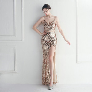 Perline Fantasy star ospitano un lungo abito <span class=keywords><strong>da</strong></span> <span class=keywords><strong>sera</strong></span> Plus size con paillettes cerimonia per cena <span class=keywords><strong>da</strong></span> sposa - Product Image 1