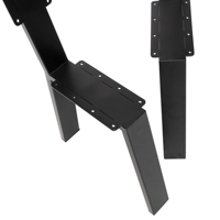 Pieds de banc trapézoïdaux noirs robustes, modernes, en fonte et acier, pour meubles industriels DIY, cadres métalliques pour bancs