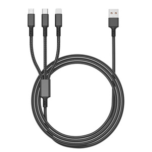 สายชาร์จแบบแยกส่วน Quick Charge1-to-3 (สีแดง) / ขั้วต่อไมโครยูเอสบี/ไทป์-ซี - Product Image 1