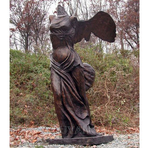 Statue d'ange en laiton, Sculpture en Bronze, archange, de grande taille, métallique religieux, doré, à Six ailes - Product Image 3