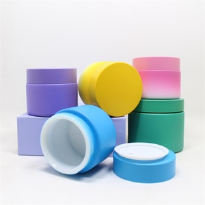 Custom logo matte 1oz 60 50 g 30 100 ml cosmetic opal white porcelain glass bottle jar frosted glass face eye cream jars