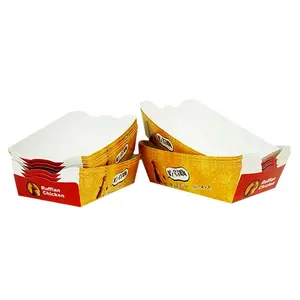 中国供应商批发定制低价薯条船箱热卖爆米花鸡箱甜甜圈包装盒