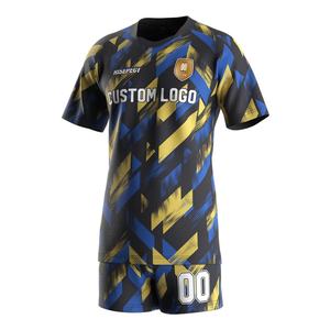 Ensemble short et t-shirt de sport pour homme, col en V, 100 % polyester, avec poches, pour l'entraînement et la gym, idéal pour les équipes sportives, sublimation en gros - Product Image 1