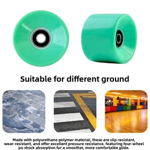 Roues de skateboard/<span class=keywords><strong>surfskate</strong></span> multicolores durables 60x45mm en PU, haute résilience, antidérapantes, résistantes à l'usure, avec garantie du fabricant - Product Image 4