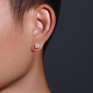 Boucles d'oreilles clous en moissanite pour femme <span class=keywords><strong>Char</strong></span> En Jewelry, plaquées or, hypoallergéniques, en argent sterling, grandes et brillantes, imitation diamant - Product Image 6