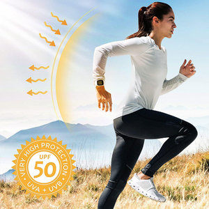 Özel kadın uzun kollu UPF 50 + UV güneş koruma gömlek atletik döküntü Guard yüzmek gömlek/açık dalış yürüyüş için Hoodie - Product Image 3