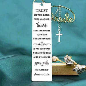 Listo para enviar Espadas cruzadas Oración católica Forma de Cruz Biblia Cristiana Marcadores de metal personalizados - Product Image 4