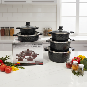 Ensemble de 10 ustensiles de cuisine en granit antiadhésifs, casseroles et poêles en métal, marmite composite pour cuisson à gaz à domicile - Product Image 3