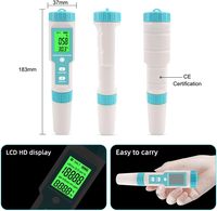 Professionnel Ph Tds Ec Salinité Sg Orp Temp Meter 8 en 1 Kit de testeur de qualité de l'eau numérique testant H2 pour piscines Aquariums