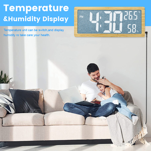 Bằng gỗ đóng khung LED điện tử Máy tính để bàn đồng hồ với đài phát thanh tính năng cho nhà hoặc văn phòng sử dụng - Product Image 6