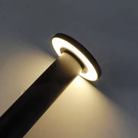 Lampe de jardin LED IP65 en aluminium gris/noir, lampadaire de cour, AC90-260V 10W 2700K CRI80 blanc chaud
