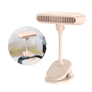 Neuankömmlinge Sommer luftkühl ventilator USB wiederauf ladbar Vaneless tragbarer Mini-Tischclip-Lüfter mit Doppel turbine