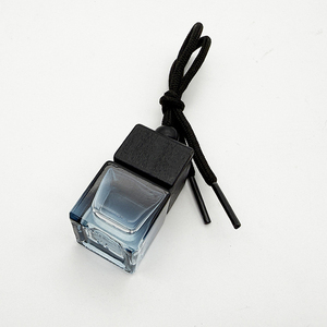 8ML Custom Mini <b>Empty</b> Car Perfume Diffuser Pendant Aroma Therapie Amber Square <b>Glass</b> Hanging Car Perfume Diffuser <b>Bottle</b> - Product Image 5