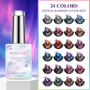 عسل فتاة علامة تجارية خاصة بألوان أرجوانية مغناطيسية زيت لعين القط طلاء أظافر ملون طلاء جيل 15 OEM جل لعين القط OEM - Product Image 5