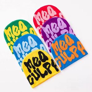 Bonnet Y2K Mea Culpa personnalisé en acrylique tricoté jacquard, avec logo sur mesure, vente en gros, collection hiver très prisée - Product Image 5
