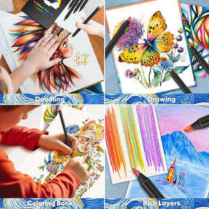 Personnalisable 12 couleurs Tube <span class=keywords><strong>noir</strong></span> Mini crayons de <span class=keywords><strong>couleur</strong></span> en bois <span class=keywords><strong>noir</strong></span> <span class=keywords><strong>papier</strong></span> - Product Image 6