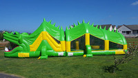 Parcours d'obstacles à tunnel gonflable WINSUN Happy Gator avec toboggan/parcours d'obstacles en crocodile gonflables