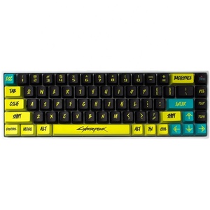 Teclas <span class=keywords><strong>Cyberpunk</strong></span> negras/rosas, 129/23 teclas, perfil de cereza, sublimación PBT para interruptor MX 68/84/87/96/98/104/108, Teclado mecánico - Product Image 1