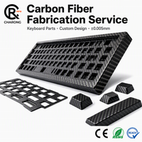 Carcasa de Teclado de Fibra de Carbono 3K Twill, Fresada por CNC, Ligera, para Kit de Teclado Mecánico Avanzado DIY