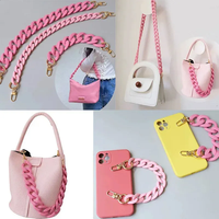 Tas rantai ponsel Multi warna, dompet tas tangan warna polos Matte, rantai 45cm dapat dilepas, aksesori tas ponsel wanita