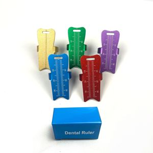 Regla Dental de Aleación de Aluminio de 30 mm, Herramienta de Medición de Ángulos, Múltiples Colores, con Caja de Empaque - Product Image 3
