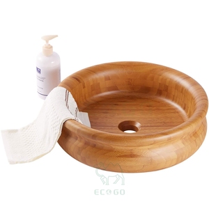 Fregaderos de baño de bambú Bambú Vanity Sink Bowl,Home and Hotel Projects Use Sink Wash Hand Basin - Product Image 5
