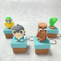 Vente en gros usine Porte-clés Fidget Clicker en bois, jouet de décompression, avec bouton sonore et lumière LED, Tung Tung Tung Sahur