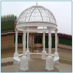 Jardín decorativo de hierro forjado cúpula de metal de hierro gazebo para la decoración del jardín al aire libre