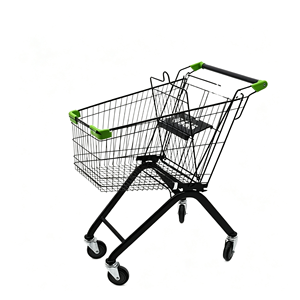 Chariot de courses roulant 340L, robuste, en treillis métallique, avec roulettes pivotantes silencieuses, grande capacité, pour supermarchés et magasins de détail, kit complet - Product Image 5