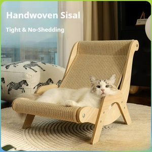 Sisal Kat Krabpaal Huisdier <span class=keywords><strong>Lounge</strong></span> Stoel Bank 2-In-1 Ademende En Duurzame Sisal Mat Stoel - Product Image 4