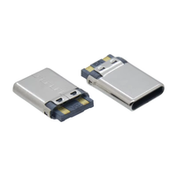 Simple Type C mâle pour charger 2 broches 2 Pad trou traversant connecteur USB C pour câble de chargeur coque en acier inoxydable