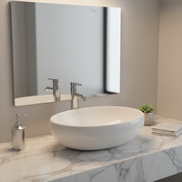 Sanitaire de forme ovale bonne qualité à bas prix comptoir en céramique lavabo évier table en porcelaine lavabo salle de bain