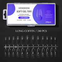 Vendeeni Faux Ongles en Gel Naturel, Couverture Complète, Forme Cercueil Moyenne, Marque Privée, Logo OEM, Fournitures pour Ongles, Capsules en Gel Souple