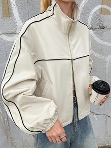 Manteau trench Y2K décontracté pour femme, coupe ample, imperméable, coupe-vent, avec fermeture éclair, toile fine, pour l'automne - Product Image 3