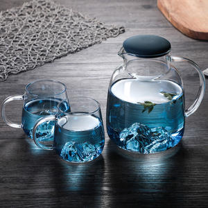Creative Cool 1.8L Eco-Friendly Modern Heat-resistant Glass Water <b>Kettle</b> with Silicone Lid Snow Mountain Design for Party Use - Product Image 3