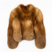 Poncho pour femme en fourrure de renard doré pleine fourrure, col montant, court, coupe-vent, teint uni, col cheminée, véritable fourrure, pour l'hiver